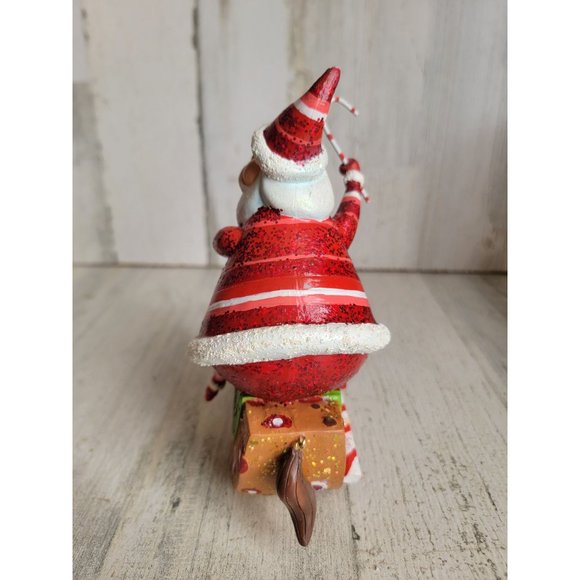 Unique glitter Santa Claus rocking horse candy cane home figure Xmas - Picture 5 of 8
